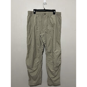 Vintage Mens‎ Khaki Cargo Outdoor Hiking Pants Elastic Waist Zip Pockets Size XL